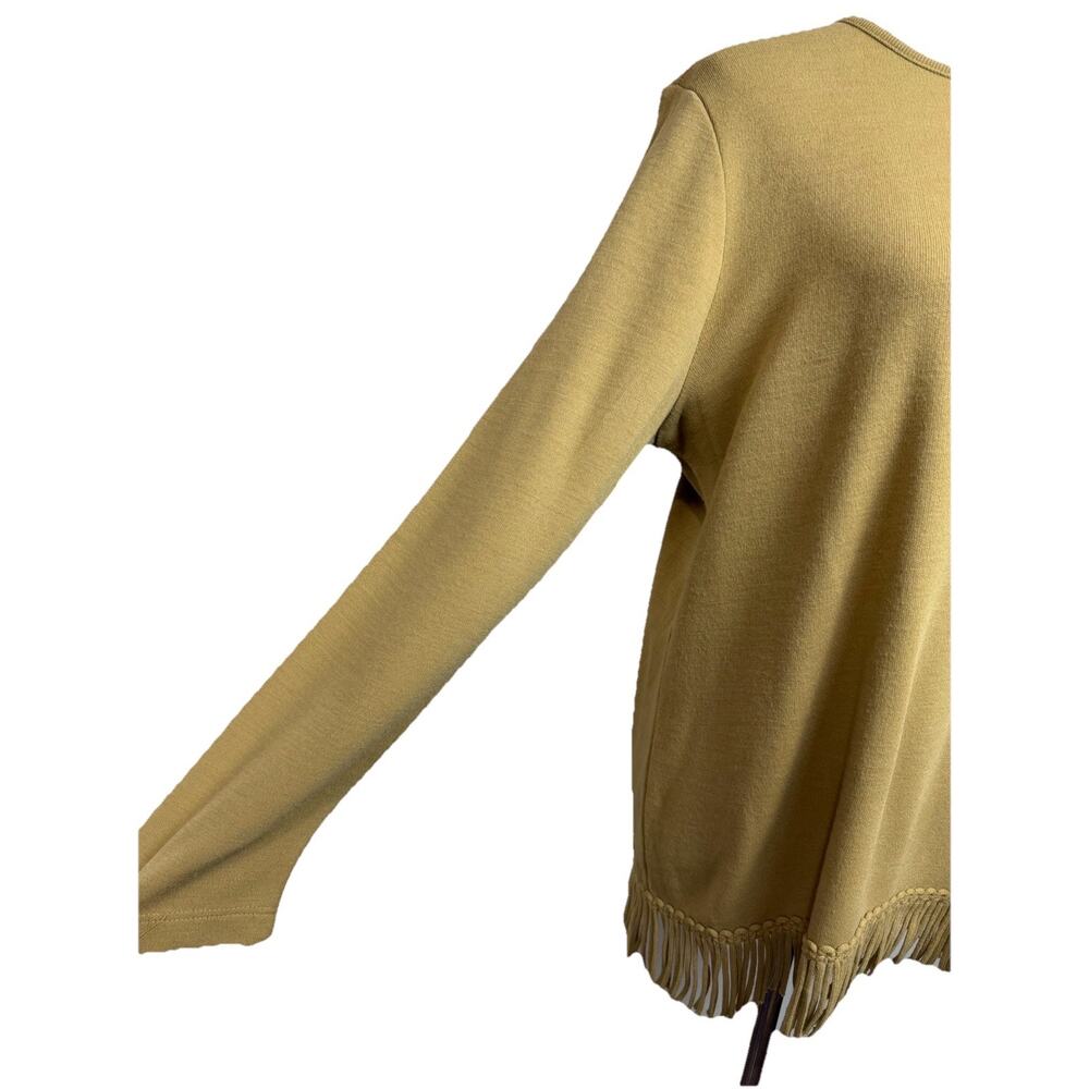 Nina Leonard Women's Sweater Top Sz L Pullover Long Sleeves Fringe Hem - Picture 4 of 16